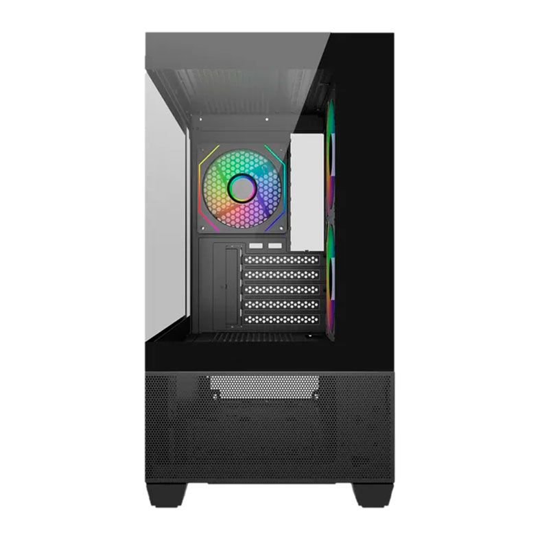 Gabinete Gamer Cooler Master Elite 490, ARGB, Mini-Tower, Lateral de Vidro, Com 3 Fans, Preto, E490-KHNN-S00