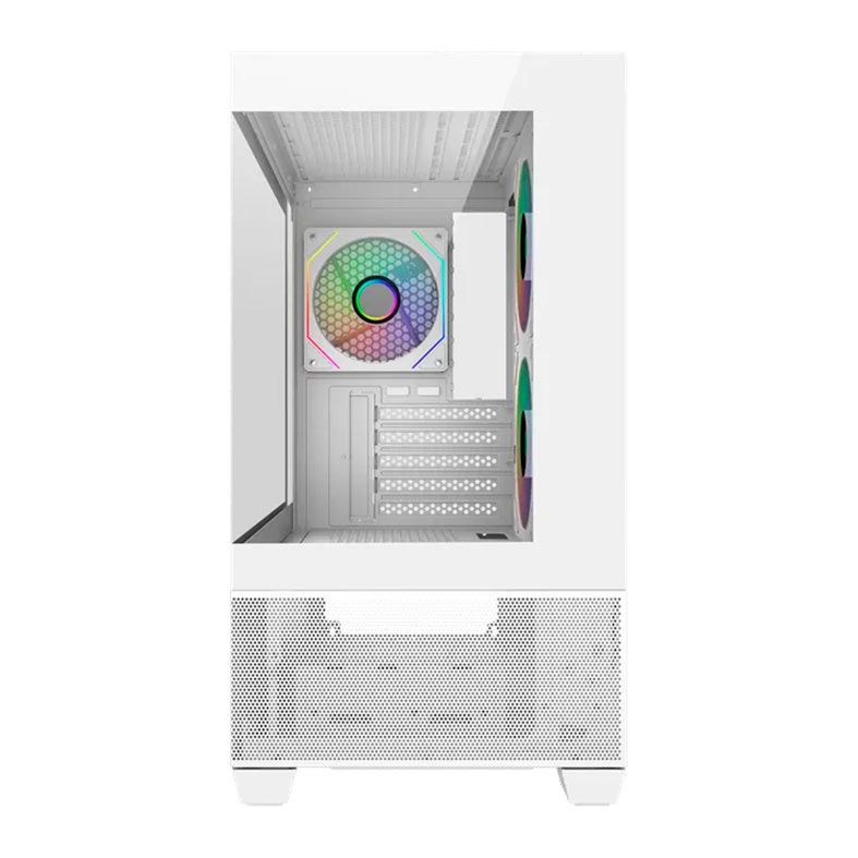 Gabinete Gamer Cooler Master Elite 490, ARGB, Mini-Tower, Lateral de Vidro, Com 3 Fans, Branco, E490-WHNN-S00