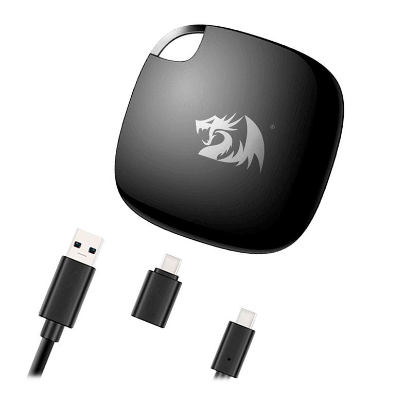 SSD Portatil Redragon Ignis, 1TB, USB-A + Adaptador USB-C, Leitura 450 MB/s, ED-204