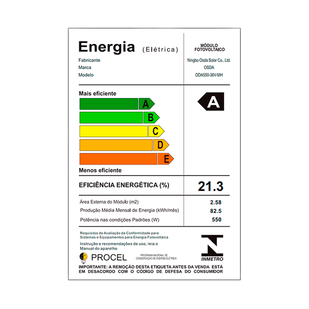 Kit Gerador de Energia Solar 4,4kWp, Inversor Hopewind, Painel Solar OSDA