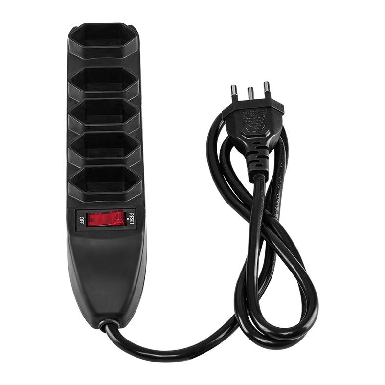 Filtro de linha Intelbras EPE 1005+, 5 Tomadas, 1m, Preto, EPE 1005 PT