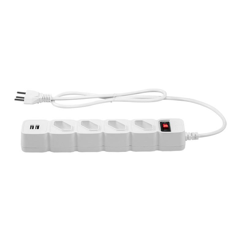 Filtro de Linha Intelbras EPE 204, 4 Tomadas, 2 USB, 1m, Branco, EPE-204-USBWH