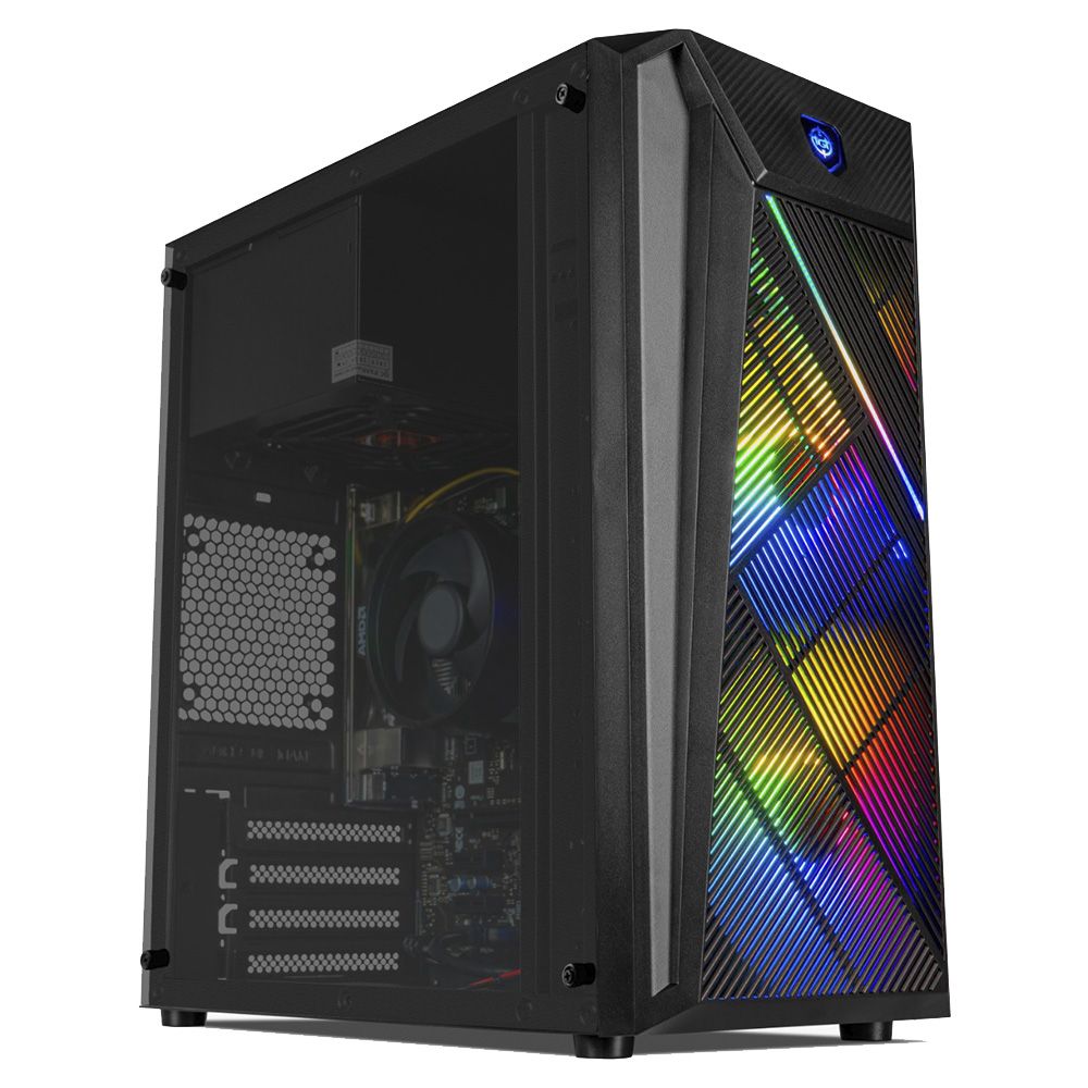Computador Mancer Gamer Teseu III, AMD 4700S, Radeon RX 550 4GB, 16GB RAM, SSD 240GB + Cadeira Gamer + Monitor 21 TGT + Kit Periféricos 
