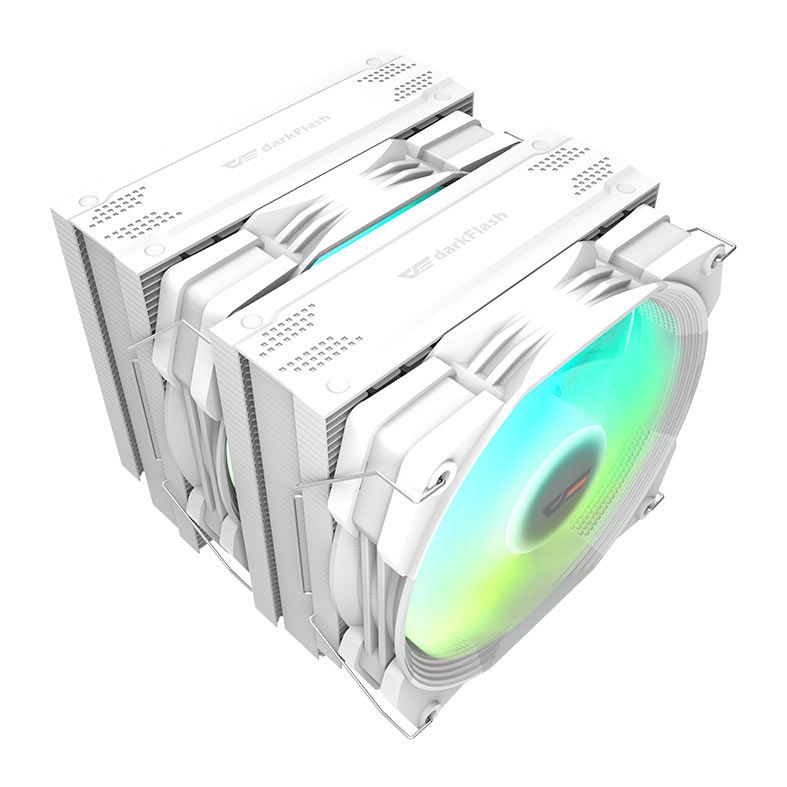 Cooler Para Processador Aigo Darkflash Ellsworth D21, ARGB, 130mm, Branco, ES-D21PWM-WH