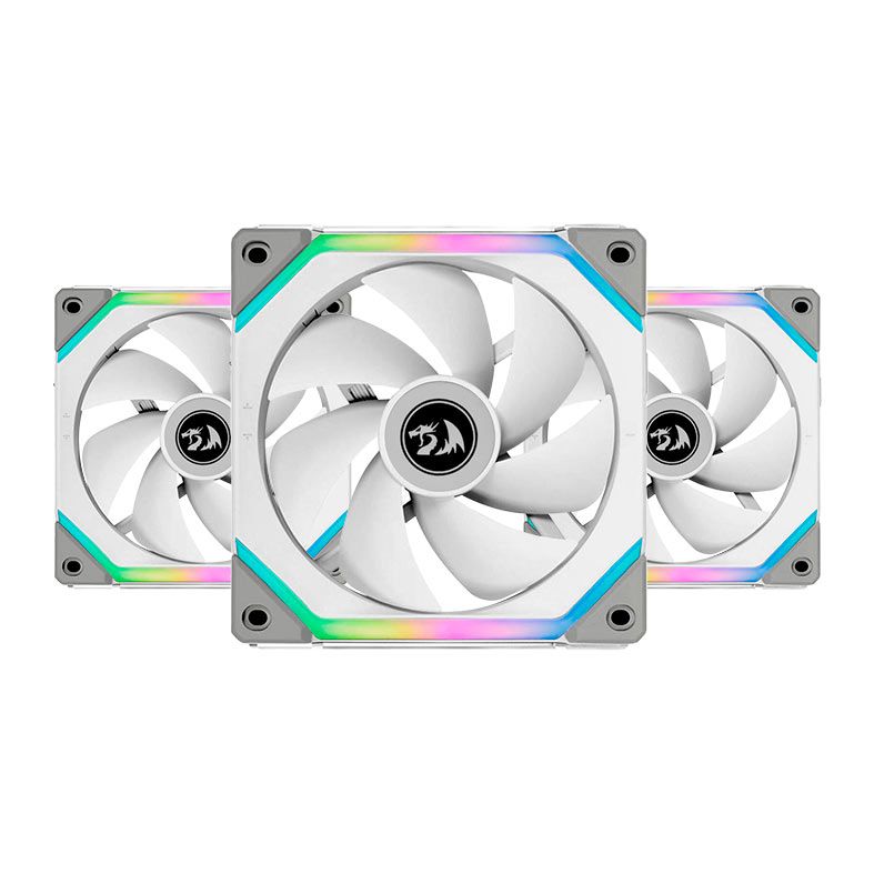 Kit Ventoinhas Lian Li Uni Fan SL120 Redragon Spec, RGB, 3x120mm, Branca, UF-SL120-3W-SI