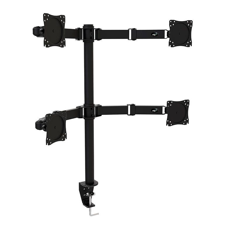 Suporte Multiarticulado de Mesa Para 4 Monitores ELG, 14 Pol. a 27 Pol., Preto, F50X4