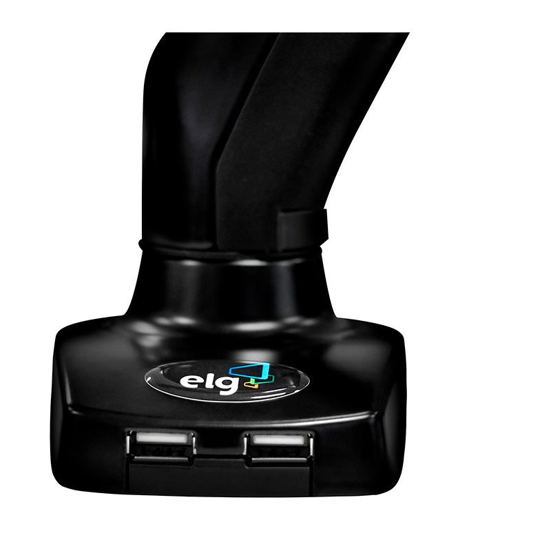 Suporte Articulado Com Pistao a Gas Para Monitor ELG, Com USB, 17 Pol. a 27 Pol., Preto, F90USB