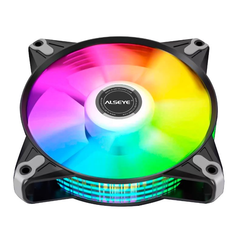 Ventoinha Alseye FB120, Rainbow, 120mm, Preto, FB120-BLACK