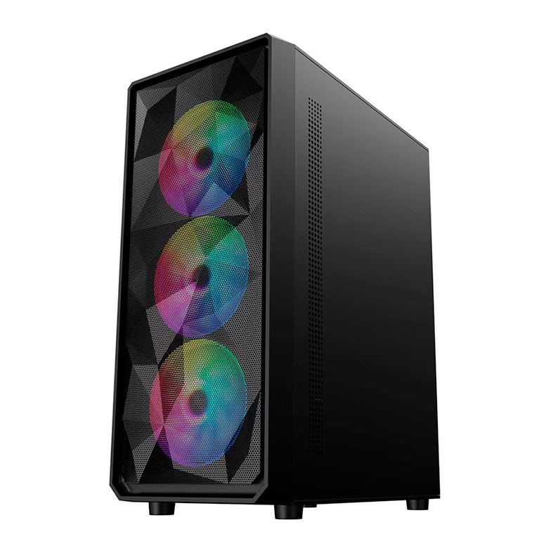 Gabinete Gamer 1STPlayer FD3, Mid-Tower, Lateral de Vidro, Preto, FD3BK