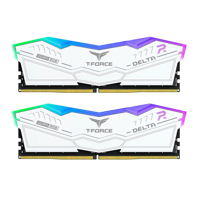 Memoria Team Group T-Force Delta, RGB, 32GB (2x16GB), DDR5, 5200MHz, C40, Branco, FF4D532G5200HC40CDC01