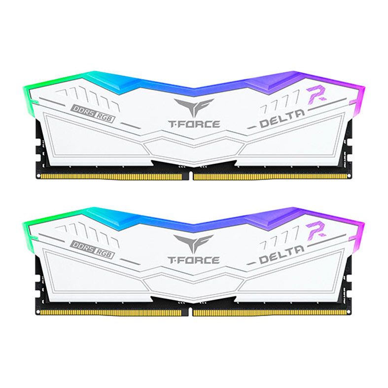 Memoria Team Group T-Force Delta, RGB, 32GB (2x16GB), 6200MHz, DDR5, CL38, Branca, FF4D532G6200HC38ADC01