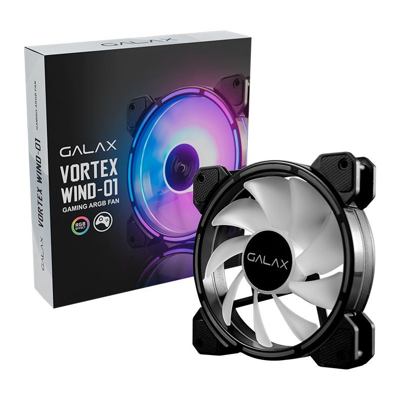 Ventoinha Galax Vortex Wind-01, 120mm, RGB, FG01T4PAR0