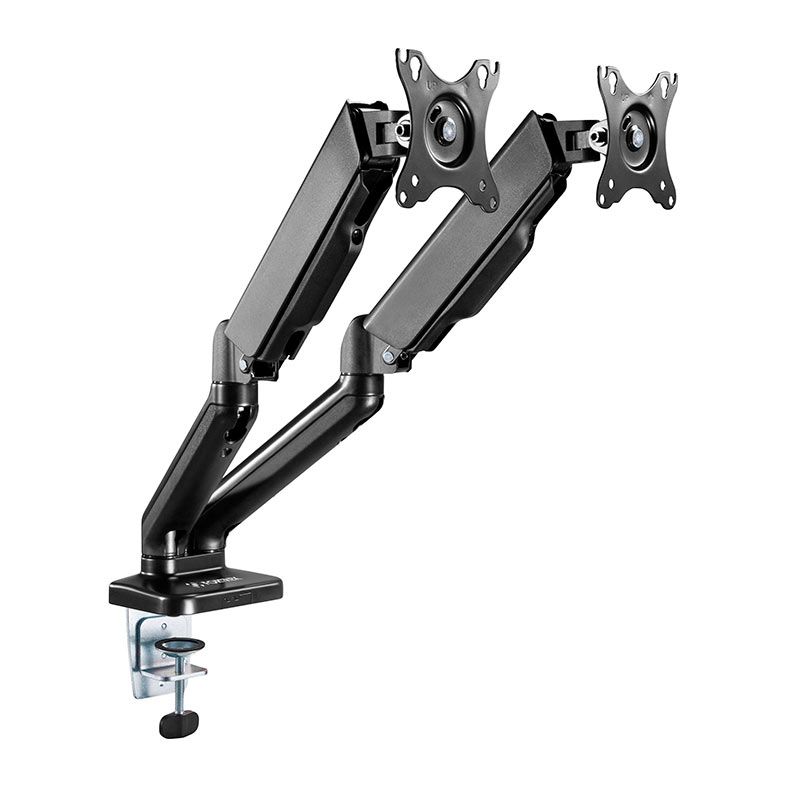 Suporte Articulado Com Pistão a Gas Para Dois Monitores Fortrek FK 441S, 17 Pol. a 32 Pol., Preto, FK441S