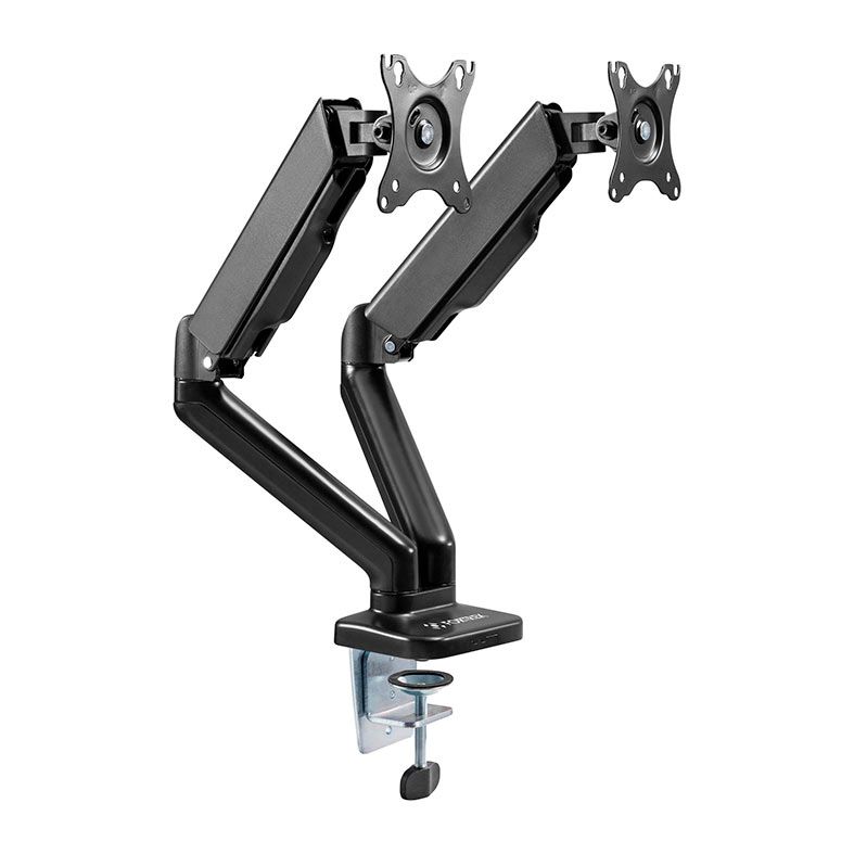 Suporte Articulado Com Pistão a Gas Para Dois Monitores Fortrek FK 441S, 17 Pol. a 32 Pol., Preto, FK441S
