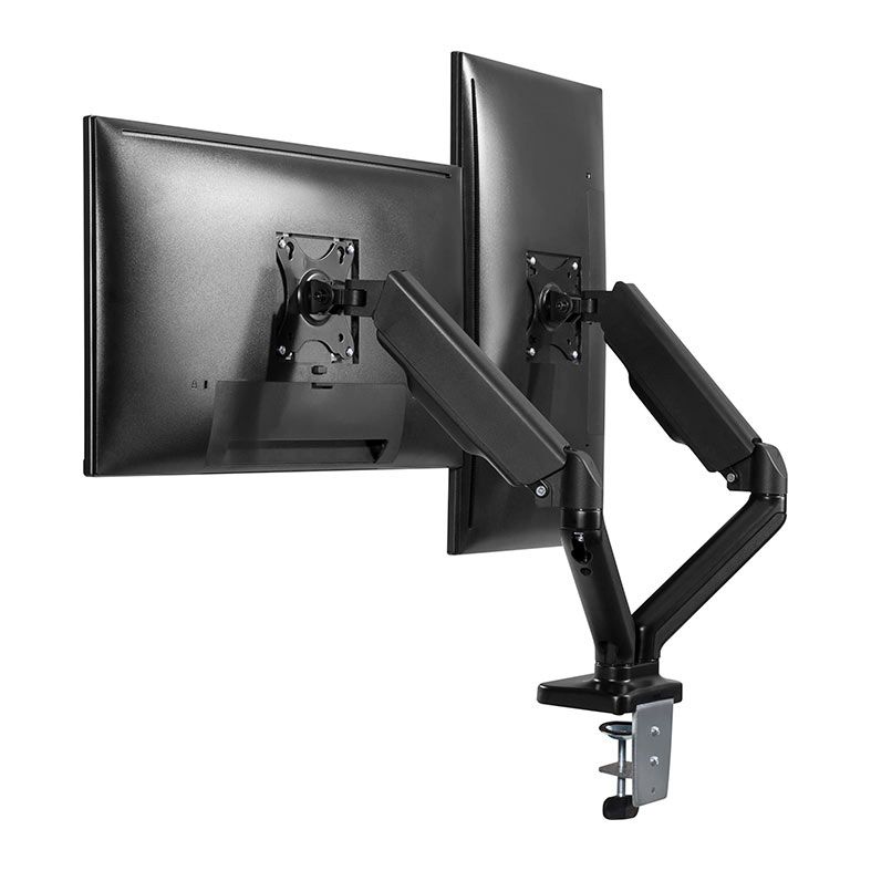 Suporte Articulado Com Pistão a Gas Para Dois Monitores Fortrek FK 441S, 17 Pol. a 32 Pol., Preto, FK441S