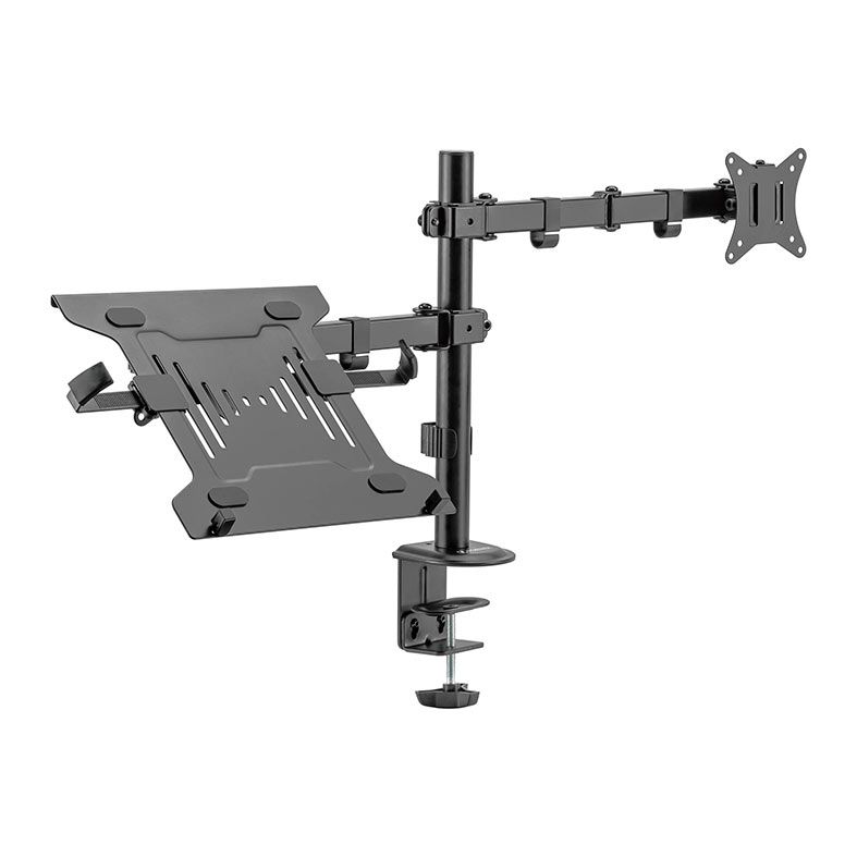 Suporte Articulado Para Monitor e Notebook Fortrek FK 485S, 17 Pol. a 32 Pol., Preto, FK485S