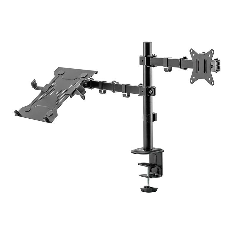 Suporte Articulado Para Monitor e Notebook Fortrek FK 485S, 17 Pol. a 32 Pol., Preto, FK485S