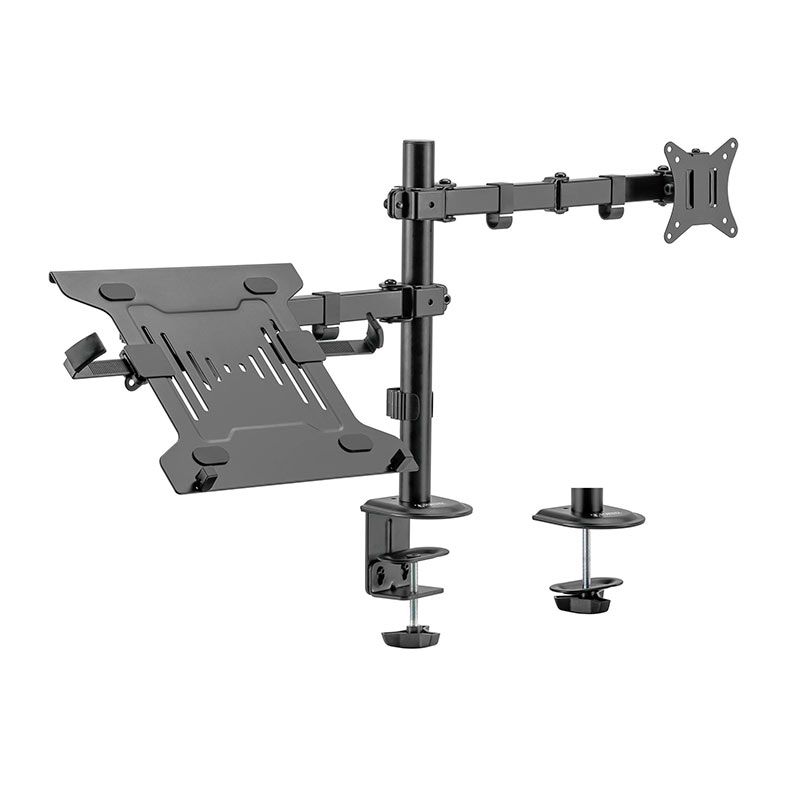Suporte Articulado Para Monitor e Notebook Fortrek FK 485S, 17 Pol. a 32 Pol., Preto, FK485S
