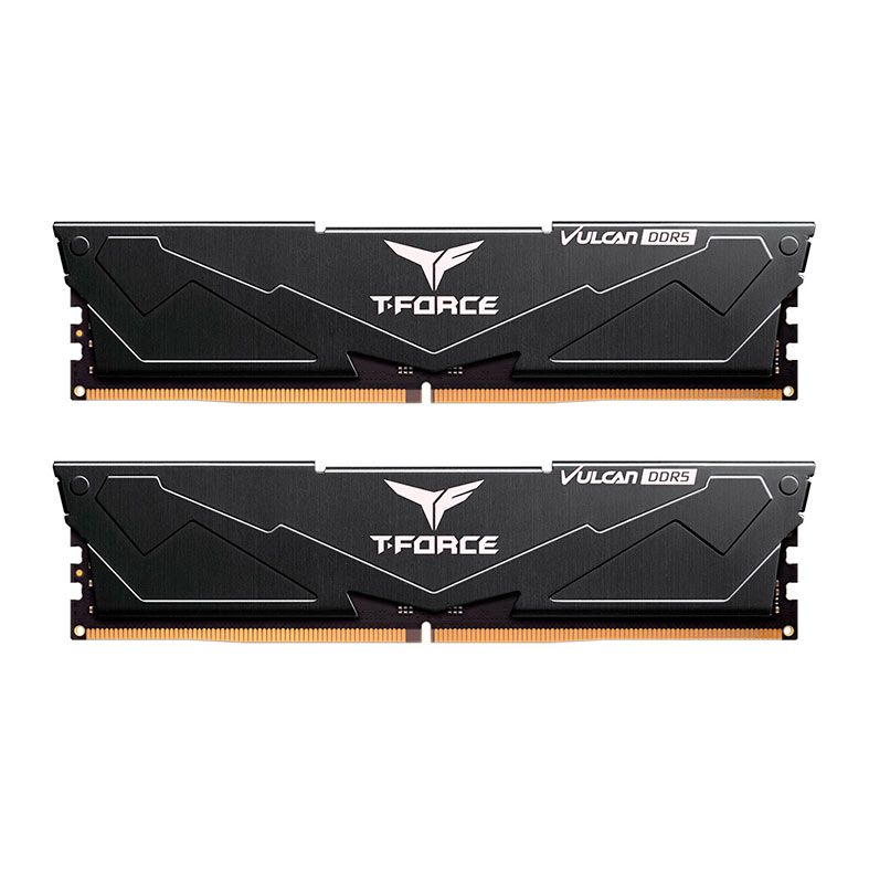 Memoria Team Group T-Force Vulcan, 32GB (2x16GB), 5600MHz, DDR5, CL32, Preta, FLBD532G5600HC32DC01
