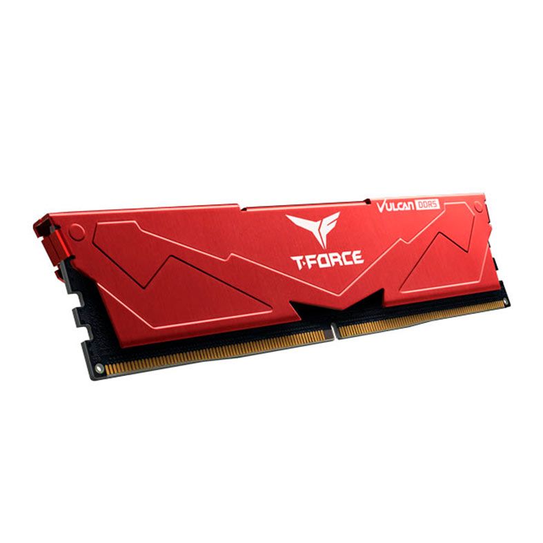 Memoria Team Group T-Force Vulcan, 32GB (2x16GB), DDR5, 5600MHz, C32, Vermelho, FLRD532G5600HC32DC01