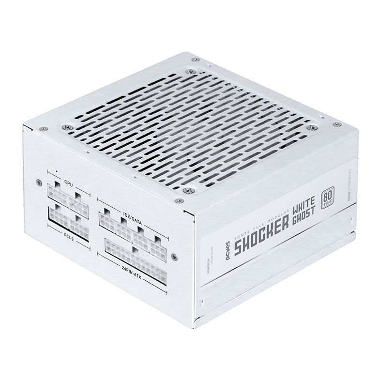 Fonte Pcyes Shocker White Ghost, 500W, Full-Modular, 80 Plus White, Branca, FM500WWG