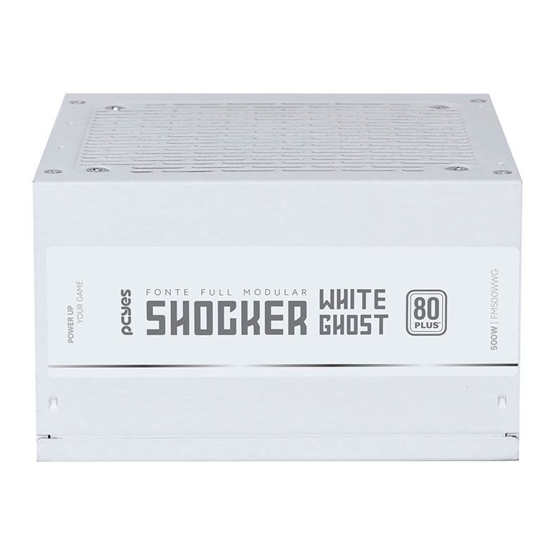 Fonte Pcyes Shocker White Ghost, 500W, Full-Modular, 80 Plus White, Branca, FM500WWG