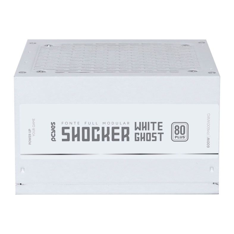 Fonte Pcyes Shocker White Ghost, 600W, Full-Modular, 80 Plus White, Branca, FM600WWG