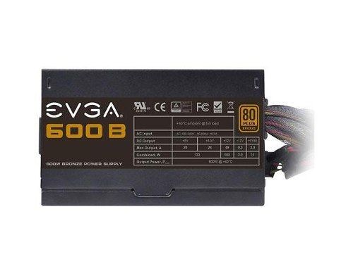 Fonte EVGA 600W 80 Plus Bronze PFC Ativo 100-B1-3600-KB - BOX