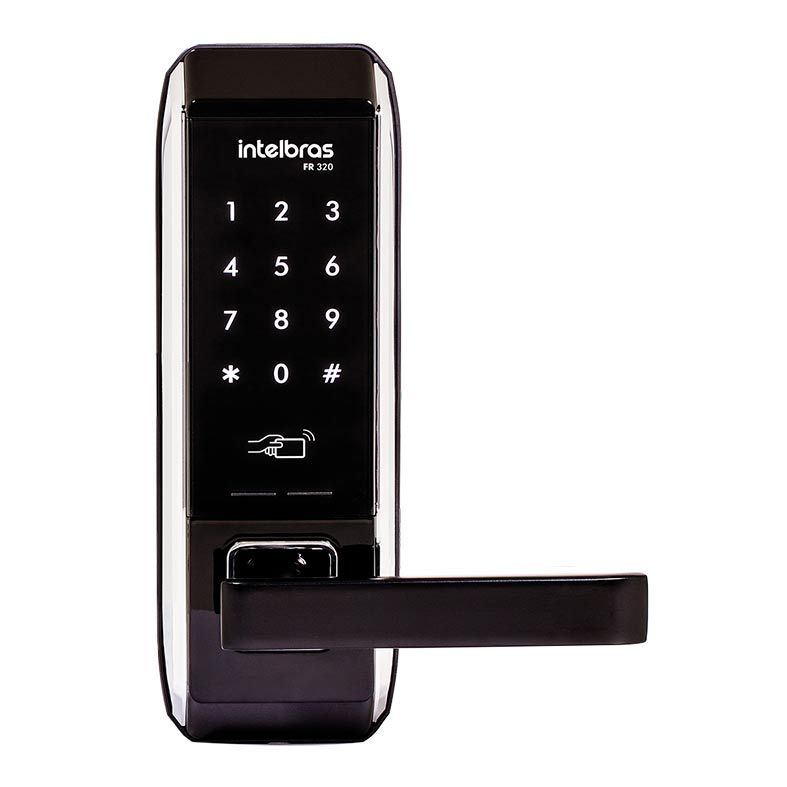 Fechadura Digital Intelbras Touch Screen Com Maçaneta FR320 Preto
