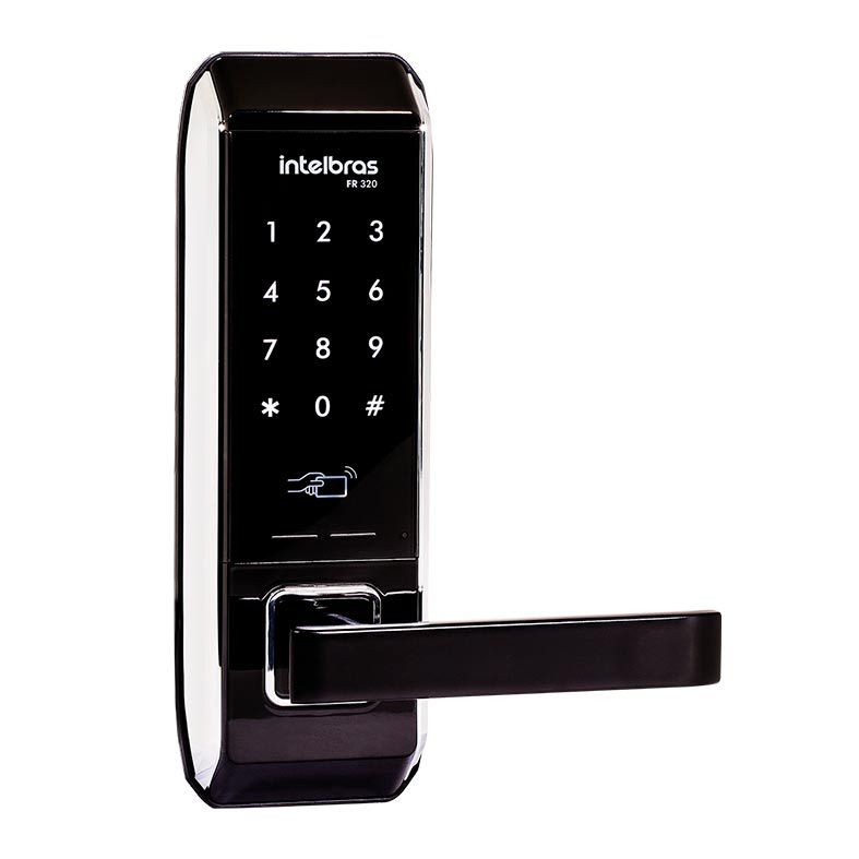 Fechadura Digital Intelbras Touch Screen Com Maçaneta FR320 Preto