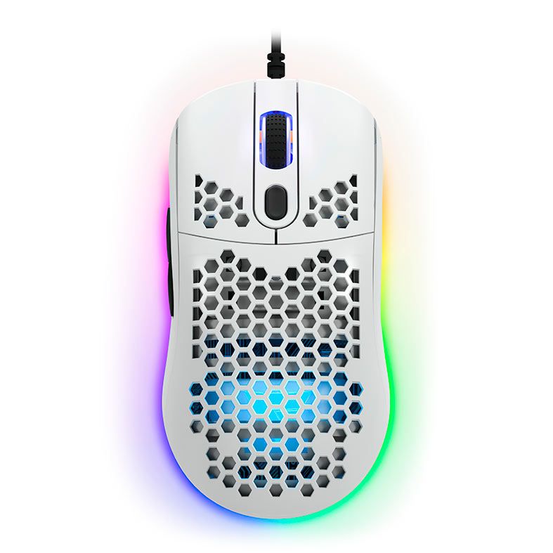 Mouse Gamer Force One Gripen, RGB, 12000DPI, 7 Botoes, Branco, FRC-GRP-WH
