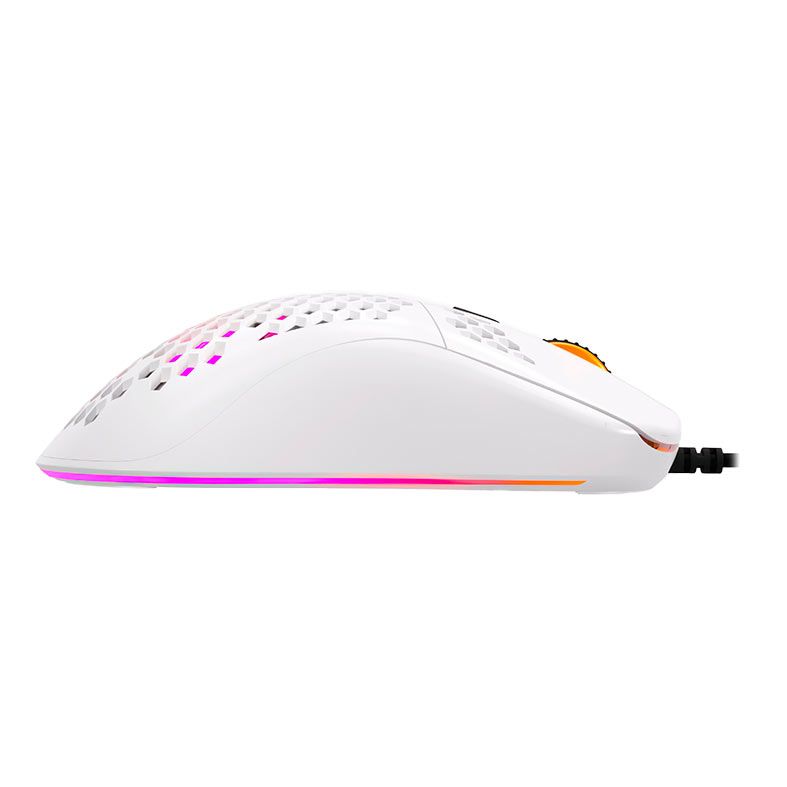 Mouse Gamer Force One Gripen, RGB, 12000DPI, 7 Botoes, Branco, FRC-GRP-WH