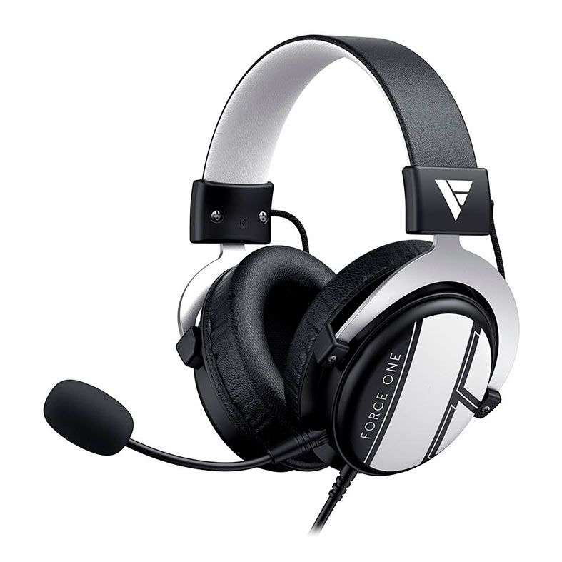 Headset Gamer Force One Spitfire, Drivers 50mm, Preto e Prata, FRC-SPIT-F