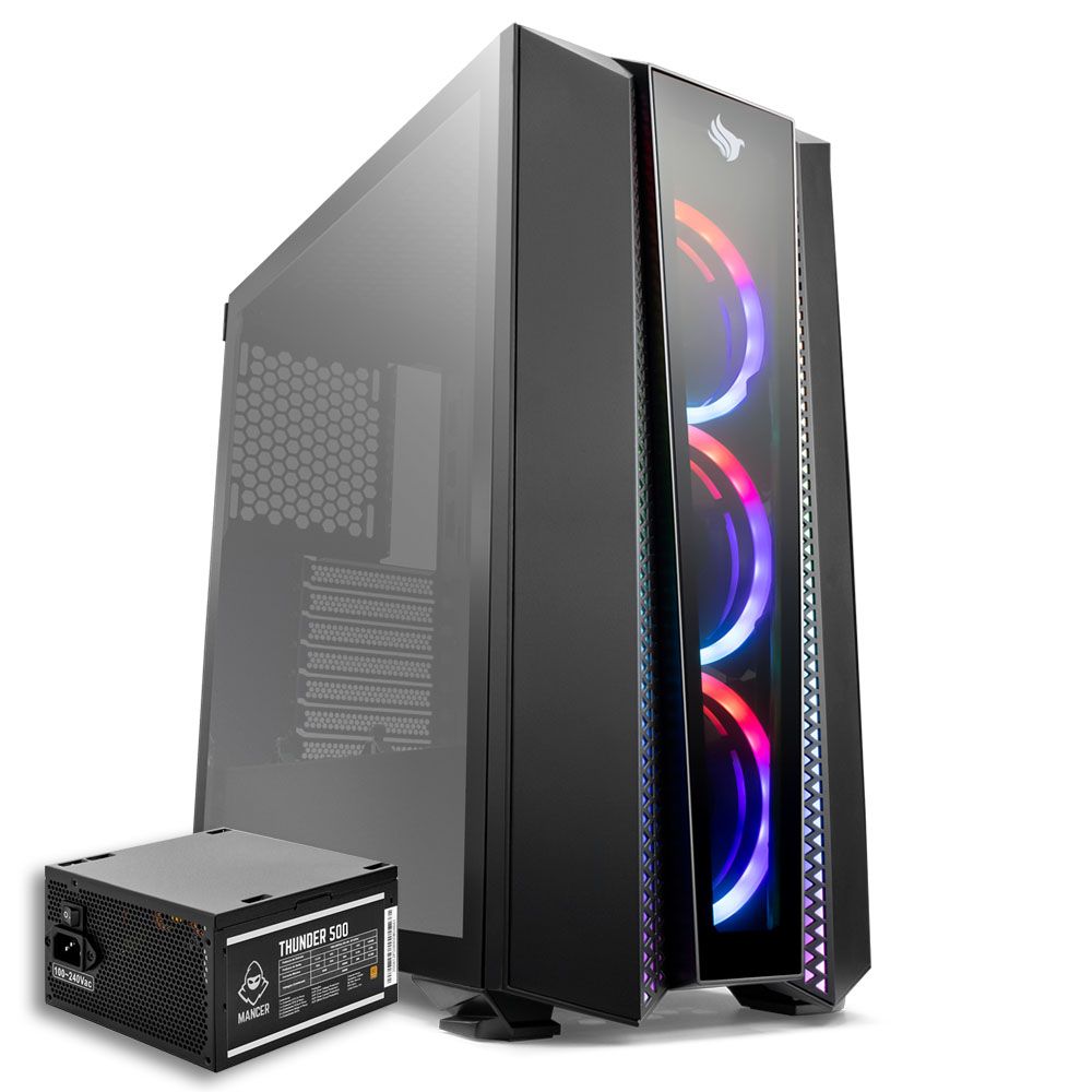 Pichau Kit Upgrade, Gabinete  Frillback X RGB + Fonte Mancer Thunder 500W