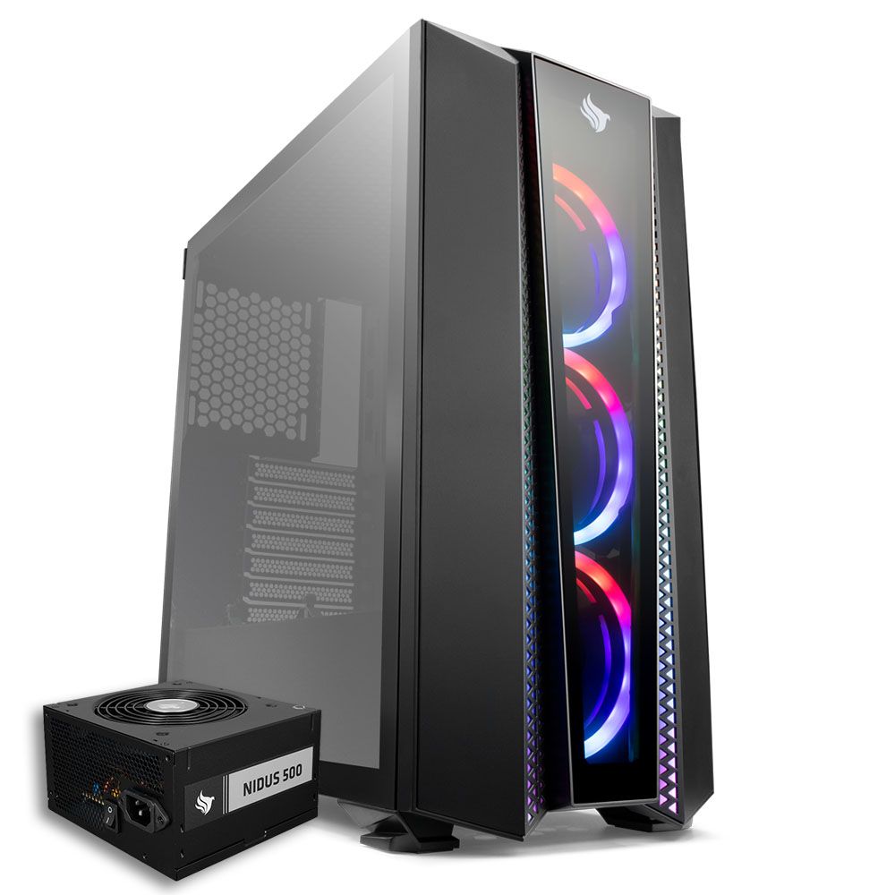 Pichau Kit Upgrade, Gabinete Gamer Pichau Frillback X RGB + Fonte Pichau Nidus 500W PG-5001-BR-OEM