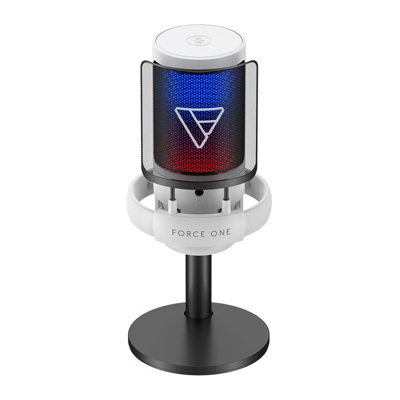 Microfone Force One Hero, RGB, USB, Preto, FR.MC.HE.01