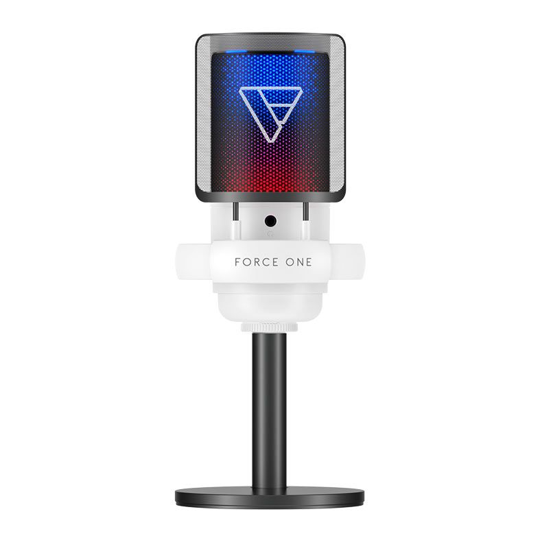 Microfone Force One Hero, RGB, USB, Preto, FR.MC.HE.01