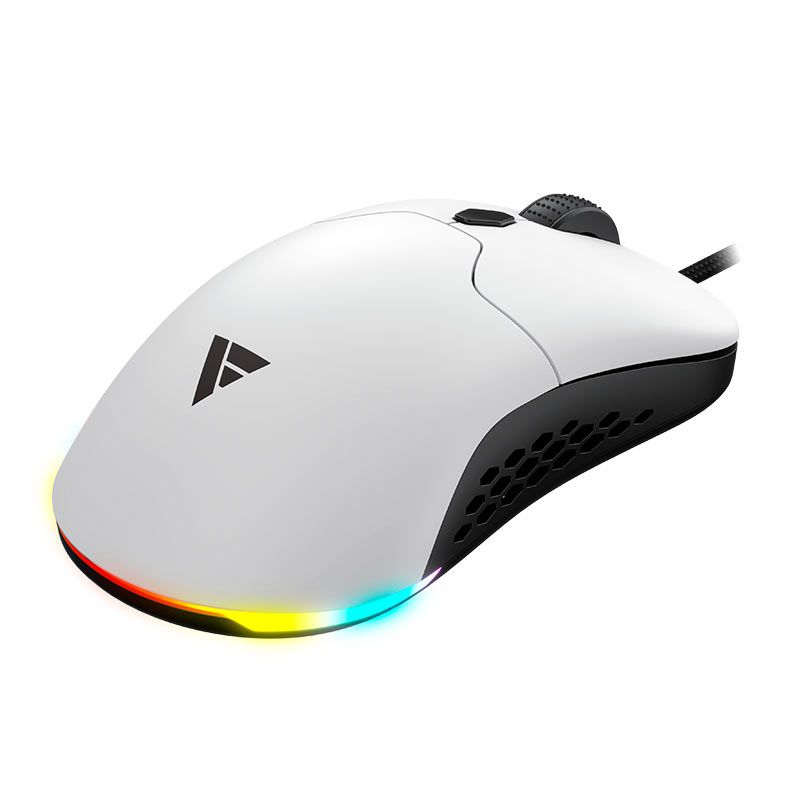 Mouse Gamer Force One Lynx, 19000DPI,  RGB, Wireless e USB-C, Preto e Branco, FR.MO.LX.01