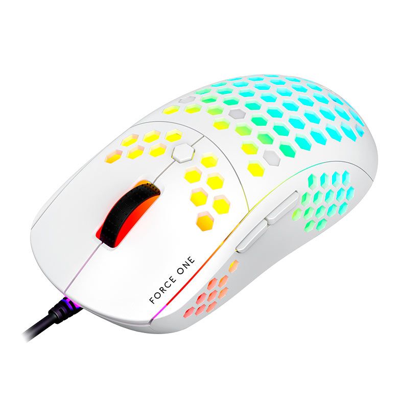 Mouse Gamer Force One Supernova, 20000DPI, RGB, Branco, FR.MO.SP.01