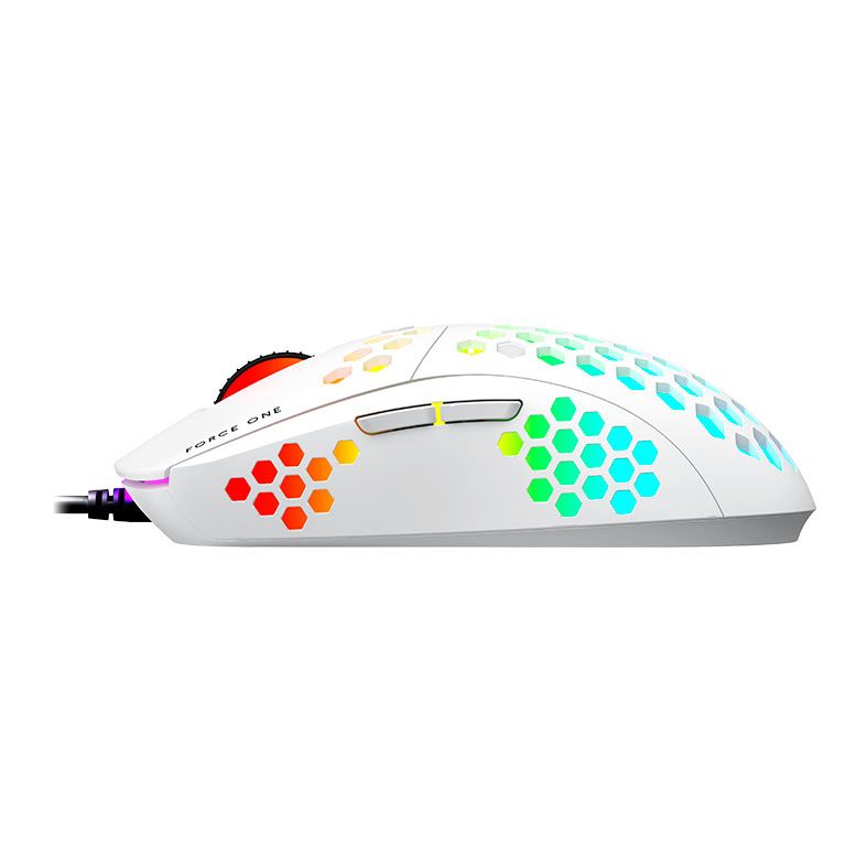 Mouse Gamer Force One Supernova, 20000DPI, RGB, Branco, FR.MO.SP.01