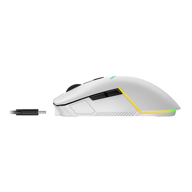 Mouse Gamer Force One Sirius, 10000DPI, RGB, Wireless e USB-C, Branco, FR.MO.SR.01