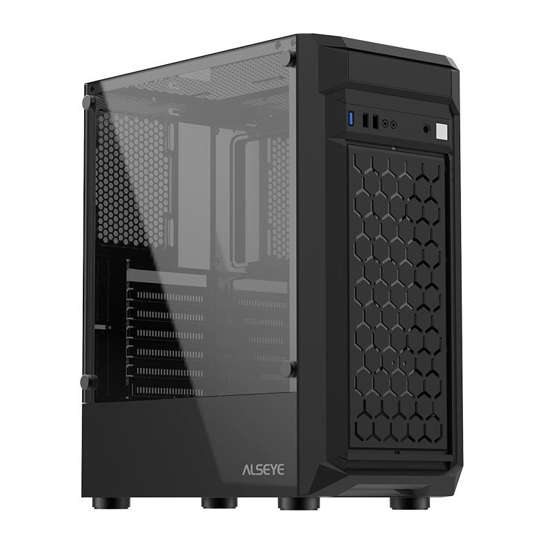 Gabinete Gamer Alseye Frost, Mid-Tower, Lateral de Vidro, Preto, FROST-BK