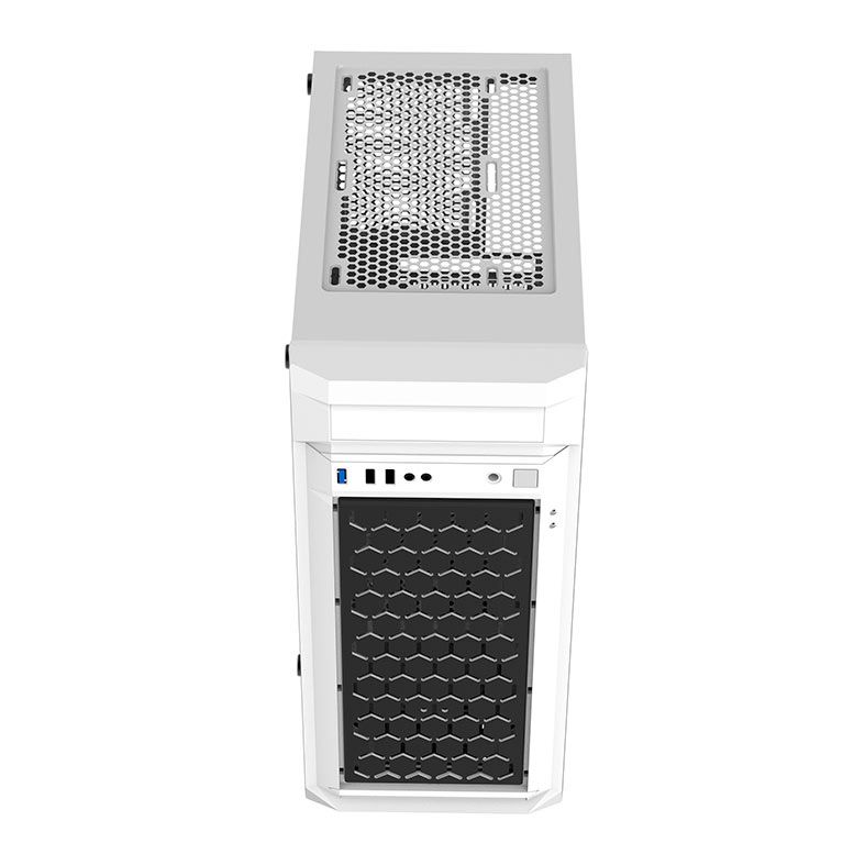 Gabinete Gamer Alseye Frost Mid Tower Lateral De Vidro Branco Frost