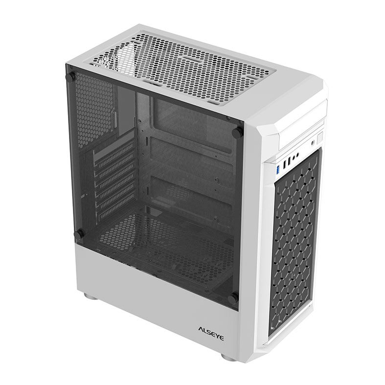 Gabinete Gamer Alseye Frost, Mid-Tower, Lateral de Vidro, Branco, FROST-WH