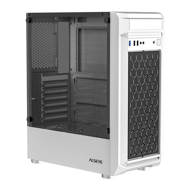 Gabinete Gamer Alseye Frost, Mid-Tower, Lateral de Vidro, Branco, FROST-WH