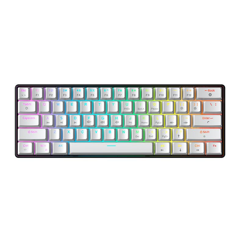 Teclado Mecanico Gamer Force One Atlas, RGB, ABNT, Compacto, Switch Red, Branco, FR.TC.A6.01