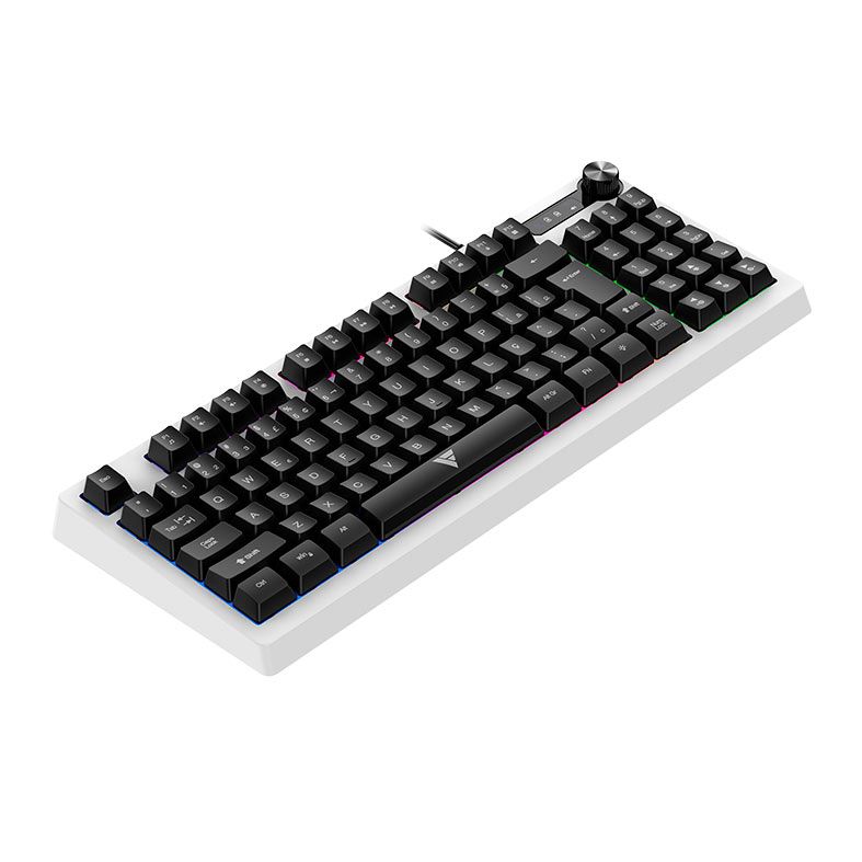 Teclado Gamer Force One Spectre, RGB, ABNT2, Branco e Preto, FR.TC.SP.01