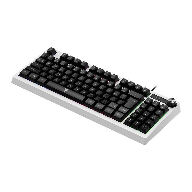 Teclado Gamer Force One Spectre, RGB, ABNT2, Branco e Preto, FR.TC.SP.01