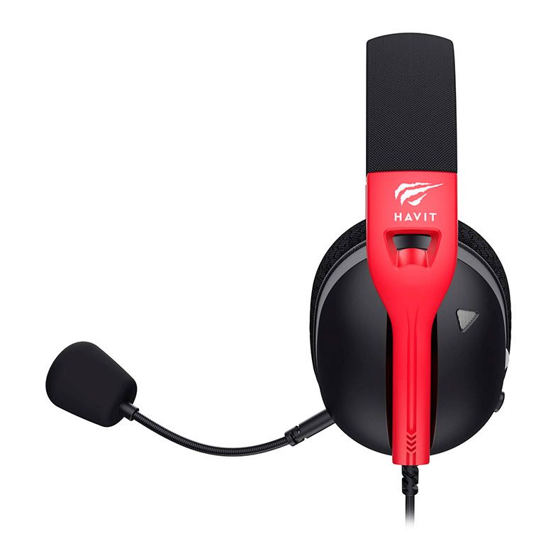 Headset Gamer Havit Fuxi- H5D, Drivers 50mm, Preto e Vermelho, HVGMH-FUXI-H5D-BR