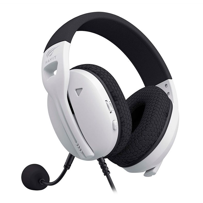 Headset Gamer Havit Fuxi- H5D, Drivers 50mm, Branco e Preto, HVGMH-FUXI-H5D-WB
